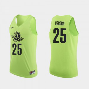 For Men Oregon #25 Luke Osborn Apple Green Authentic College Basketball Jersey 822019-594