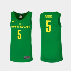 Men Oregon Duck #5 Miles Norris Green Replica College Basketball Jersey 813507-288