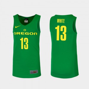 Men University of Oregon #13 Paul White Green Replica College Basketball Jersey 146326-454