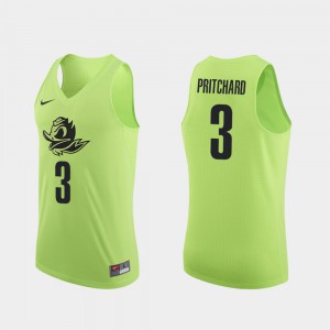 For Men's University of Oregon #3 Payton Pritchard Apple Green Authentic College Basketball Jersey 571312-406