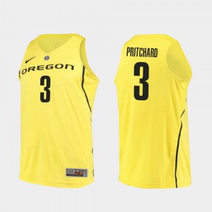 For Men's Oregon #3 Payton Pritchard Yellow Authentic College Basketball Jersey 322776-315
