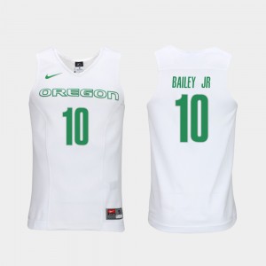 For Men's Oregon Duck #10 Victor Bailey Jr. White Authentic Performace Elite Authentic Performance College Basketball Jersey 269462-970