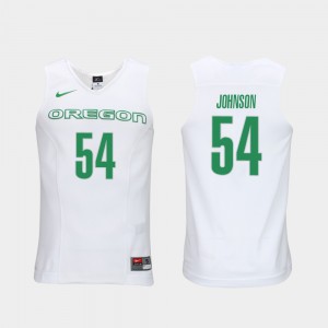 For Men's Oregon Duck #54 Will Johnson White Authentic Performace Elite Authentic Performance College Basketball Jersey 111488-166