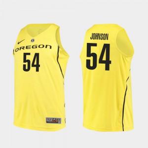 For Men Ducks #54 Will Johnson Yellow Authentic College Basketball Jersey 700586-196