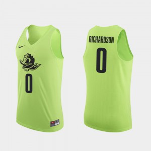 Mens Oregon Duck #0 Will Richardson Apple Green Authentic College Basketball Jersey 174204-195