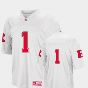 Mens Rutgers Scarlet Knights #1 White College Football Colosseum Jersey 125372-690