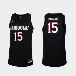 For Men San Diego State Aztecs #15 Kawhi Leonard Black Replica College Basketball Jersey 216500-151