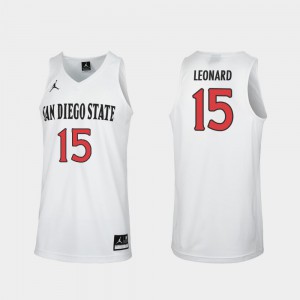 For Men San Diego State Aztecs #15 Kawhi Leonard White Replica College Basketball Jersey 366974-202