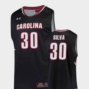 Men University of South Carolina #30 Chris Silva Black Replica College Basketball Jersey 492240-571