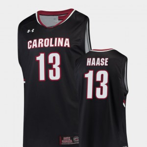 Mens University of South Carolina #13 Felipe Haase Black Replica College Basketball Jersey 221392-198