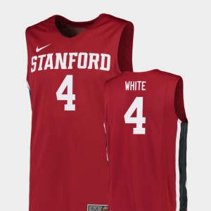 For Men's Cardinal #4 Isaac White Red Replica College Basketball Jersey 685513-768