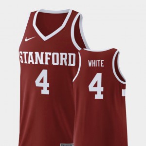 For Men's Stanford Cardinal #4 Isaac White Wine Replica College Basketball Jersey 530042-872