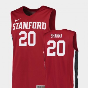 Mens Stanford #20 Josh Sharma Red Replica College Basketball Jersey 379983-758