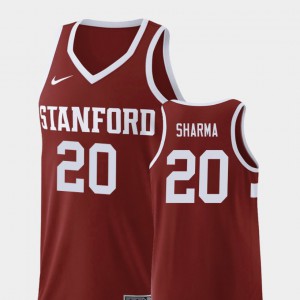 Men's Stanford University #20 Josh Sharma Wine Replica College Basketball Jersey 772539-721
