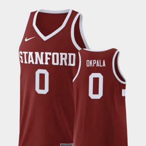 Mens Stanford #0 Kezie Okpala Wine Replica College Basketball Jersey 526769-321