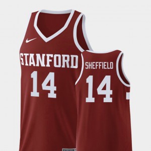 For Men Stanford #14 Marcus Sheffield Wine Replica College Basketball Jersey 989539-876