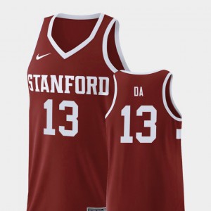 For Men Stanford University #13 Oscar da Silva Wine Replica College Basketball Jersey 299619-122