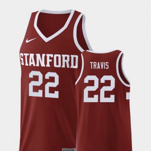 Men's Stanford University #22 Reid Travis Wine Replica College Basketball Jersey 727413-484