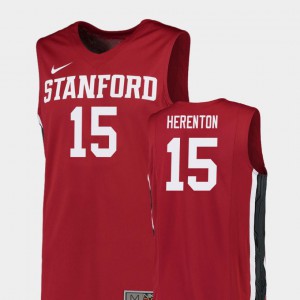Men Stanford Cardinal #15 Rodney Herenton Red Replica College Basketball Jersey 420371-638