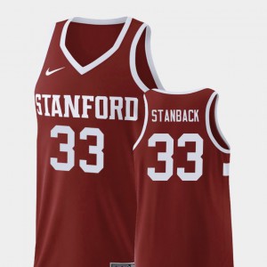 For Men's Stanford University #33 Trevor Stanback Wine Replica College Basketball Jersey 175341-562