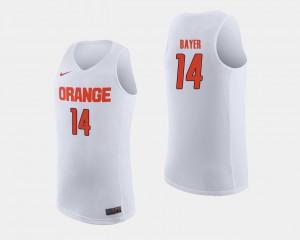 Mens Syracuse Orange #14 Braedon Bayer White College Basketball Jersey 847973-297