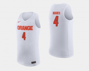 Men's Syracuse University #4 Elijah Hughes White College Basketball Jersey 536148-903