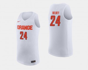 Mens Syracuse University #24 Shaun Belbey White College Basketball Jersey 552206-523