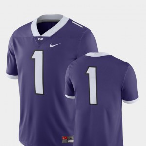 Mens TCU Horned Frogs #1 Purple College Football 2018 Game Jersey 214602-346