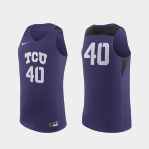 For Men TCU #40 Purple Replica College Basketball Jersey 922624-471