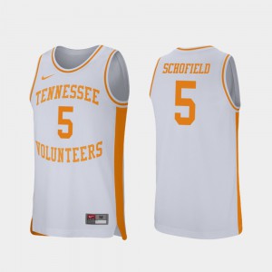 For Men Tennessee Vols #5 Admiral Schofield White Retro Performance College Basketball Jersey 781902-775