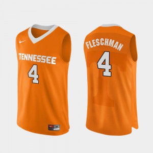 Mens Vols #4 Jacob Fleschman Orange Authentic Performace College Basketball Jersey 203135-766