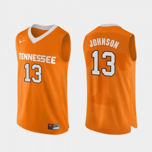 For Men's University Of Tennessee #13 Jalen Johnson Orange Authentic Performace College Basketball Jersey 418977-805
