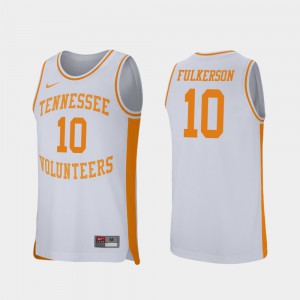 For Men's Tennessee Volunteers #10 John Fulkerson White Retro Performance College Basketball Jersey 287660-448