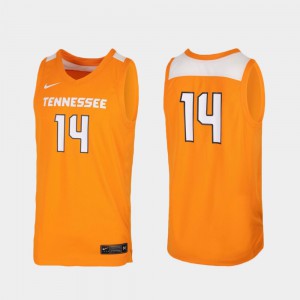 For Men's Tennessee #14 Tennessee Orange Replica College Basketball Jersey 138430-916