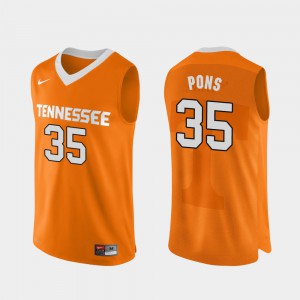 Men's UT #35 Yves Pons Orange Authentic Performace College Basketball Jersey 797582-312