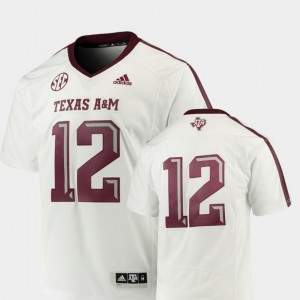 For Men's Texas A&M #12 White College Football Premier Jersey 396279-360