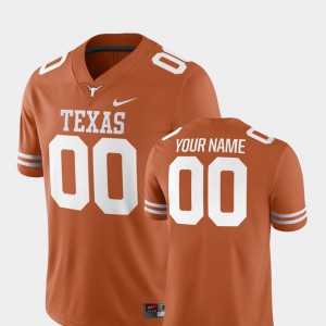 For Men's Longhorns #00 Texas Orange College Football 2018 Game Customized Jerseys 840564-440