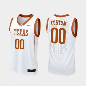 Men University of Texas #00 White Replica College Basketball Custom Jersey 211096-383
