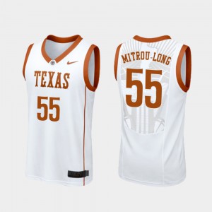 Men Longhorns #55 Elijah Mitrou-Long White Replica College Basketball Jersey 529094-721