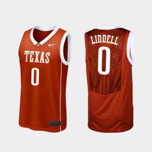 Men's Longhorns #0 Gerald Liddell Burnt Orange Replica College Basketball Jersey 249353-942