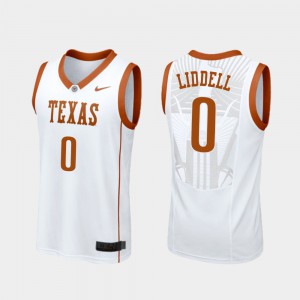For Men's Texas Longhorns #0 Gerald Liddell White Replica College Basketball Jersey 680358-970