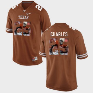 For Men's Longhorns #25 Jamaal Charles Brunt Orange Pictorial Fashion Jersey 395858-525