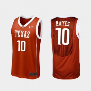 Men's UT #10 Jaxson Hayes Burnt Orange Replica College Basketball Jersey 979870-599