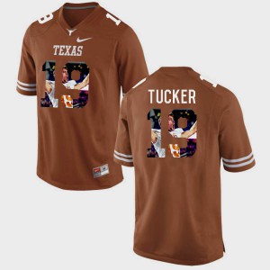 For Men's Texas Longhorns #19 Justin Tucker Brunt Orange Pictorial Fashion Jersey 924670-876