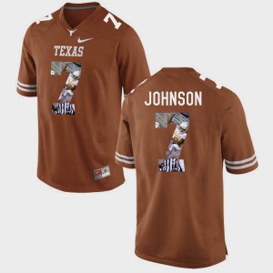For Men's Longhorns #7 Marcus Johnson Brunt Orange Pictorial Fashion Jersey 826516-328
