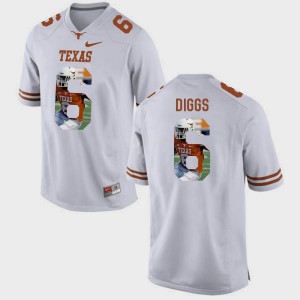 For Men's Longhorns #6 Quandre Diggs White Pictorial Fashion Jersey 126754-904