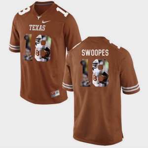 For Men's University of Texas #18 Tyrone Swoopes Brunt Orange Pictorial Fashion Jersey 728240-988