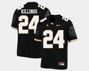 Mens UCF Knights #24 D.J. Killings Black College Football American Athletic Conference Jersey 279436-603