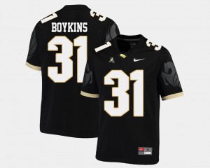 Men Knights #31 Jeremy Boykins Black College Football American Athletic Conference Jersey 562575-656