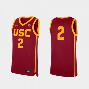 For Men Trojans #2 Cardinal Replica College Basketball Jersey 438946-883